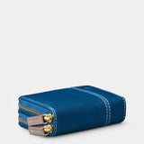 Cartera pequeña de mujer en piel azul
