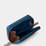 Cartera pequeña de mujer en piel azul