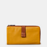 Large women's wallet in yellow leather.