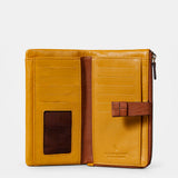 Large women's wallet in yellow leather.
