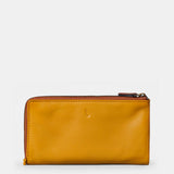 Large women's wallet in yellow leather.