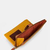 Large women's wallet in yellow leather.