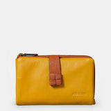 Cartera mediana de mujer en piel amarilla