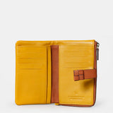Cartera mediana de mujer en piel amarilla