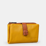 Cartera mediana de mujer en piel amarilla