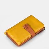 Cartera mediana de mujer en piel amarilla