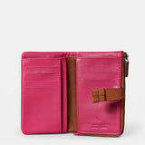 Cartera mediana de mujer en piel fucsia