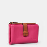 Cartera mediana de mujer en piel fucsia