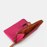 Cartera mediana de mujer en piel fucsia