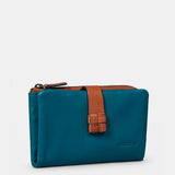 Cartera mediana de mujer en piel azul