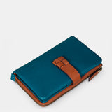 Cartera mediana de mujer en piel azul
