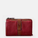 Cartera mediana de mujer en piel roja