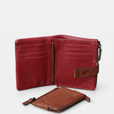 Cartera pequeña de mujer en piel roja