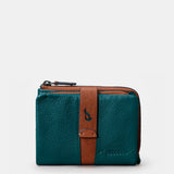 Cartera pequeña de mujer en piel azul