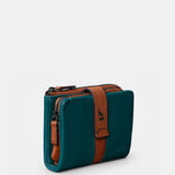 Cartera pequeña de mujer en piel azul
