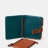Cartera pequeña de mujer en piel azul