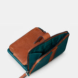 Cartera pequeña de mujer en piel azul