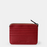 Tarjetero de mujer en piel rojo