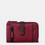 Cartera mediana de mujer en piel burdeos