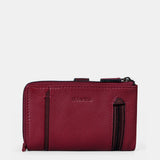 Cartera mediana de mujer en piel burdeos