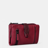 Cartera mediana de mujer en piel burdeos