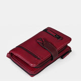 Cartera mediana de mujer en piel burdeos
