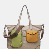 Bolso shopper de mujer en nylon camel
