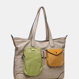 Bolso shopper de mujer en nylon camel
