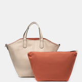 Borsa shopper reversibile da donna arancione