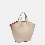 Borsa shopper reversibile da donna arancione