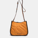 Shoulder bag in recycled and padded materials amber
