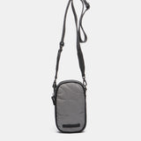 Bolso para el móvil en materiales reciclados y acolchados gris