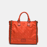 Shopper bag in orange recycled materials