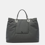 Large nylon handbag in grey