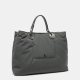 Large nylon handbag in grey