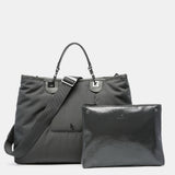 Large nylon handbag in grey