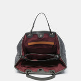 Large nylon handbag in grey