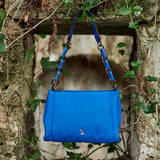Nylon shoulder bag in blue