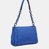Nylon shoulder bag in blue