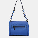 Nylon shoulder bag in blue