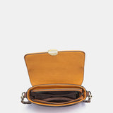 Borsa a tracolla in materiali riciclati color ambra