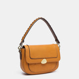 Borsa a tracolla in materiali riciclati color ambra