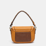 Borsa a tracolla in materiali riciclati color ambra