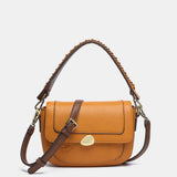 Borsa a tracolla in materiali riciclati color ambra