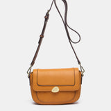 Borsa a tracolla in materiali riciclati color ambra