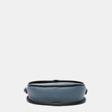 Half moon shoulder bag in blue recycled materials