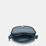 Half moon shoulder bag in blue recycled materials