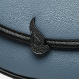 Half moon shoulder bag in blue recycled materials