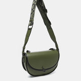 Half moon shoulder bag in green recycled materials