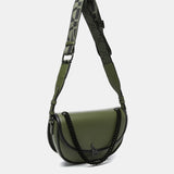 Half moon shoulder bag in green recycled materials